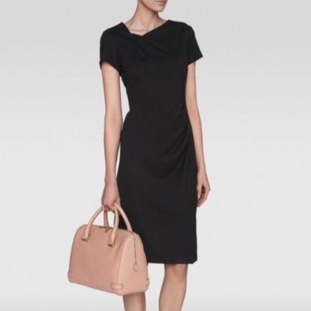 LK Bennett Black Short Sleeve Sheath Dress